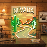 Nevada Route LED Neon Sign Light Pop Art