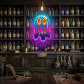 Colorful Ghost Neon Sign – Halloween LED Wall Light for Spooky Home & Party Décor