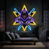 Ninja With Skull Mask LED Neon Sign Light Pop Art