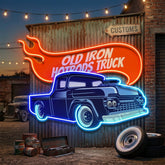 Old Iron Hotrods Truck LED Neon Sign Light Pop Art
