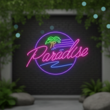 Paradise Palm Tree Neon Sign Custom Led Neon Sign - VN03 - Customneonstudio