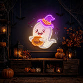 Playful Ghost Floating LED Neon Sign Light Pop Art
