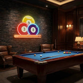 Pool Wall Art, Billiards Artwork, Pool Table Decor, Game Room Wall Decor, Billiards Decor, Gift For Pool Player Artwork Led Neon Sign Light