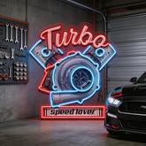 Powerful Racing Turbo LED Neon Sign Light Pop Art