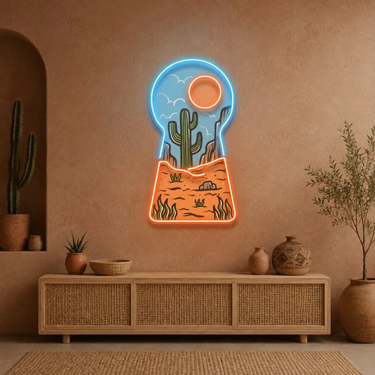 Red Desert Led Neon Acrylic Artwork