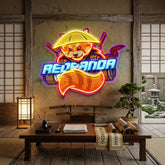 Red Panda Japan Samurai LED Neon Sign Light Pop Art