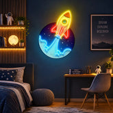 Rocket Led Neon Acrylic Artwork