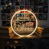 Round Coffee Neon Sign - VN03 - Customneonstudio