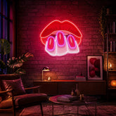 Sexy Hands on Lips LED Neon Sign Light Pop Art