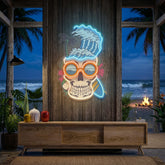 Skull Beach LED Neon Sign Light Pop Art