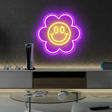 Smiley Face Flower Led Neon Sign Room Decor Sign - VN03 - Customneonstudio