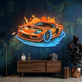Sports Car Catoon LED Neon Sign Light Pop Art