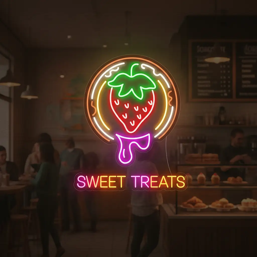 Strawberry Neon Sign Fruit Led Sign Shop Decor Sign
