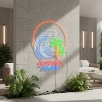 Surfing Paradise Palm Tree Neon Sign