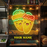 Custom Name Tacos Color Trait Restaurant Decor Artwork Led Neon Sign Light