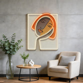 Thinking Girl Face Abstract Art LED Neon Sign Light