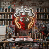 Urban Boy With A Gas Mask LED Neon Sign Light Pop Art