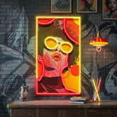 Vibrant Retro Pop Art Woman Portrait LED Neon Sign Light Pop Art