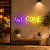 Welcome LED Neon Sign Light Pop Art