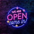 We Are Open Come In Neon Sign Shop Open Sign