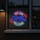 We Are Open Welcome Neon Sign
