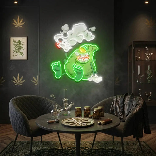 Weed Bud Cartoon Artwork Led Neon Sign Light