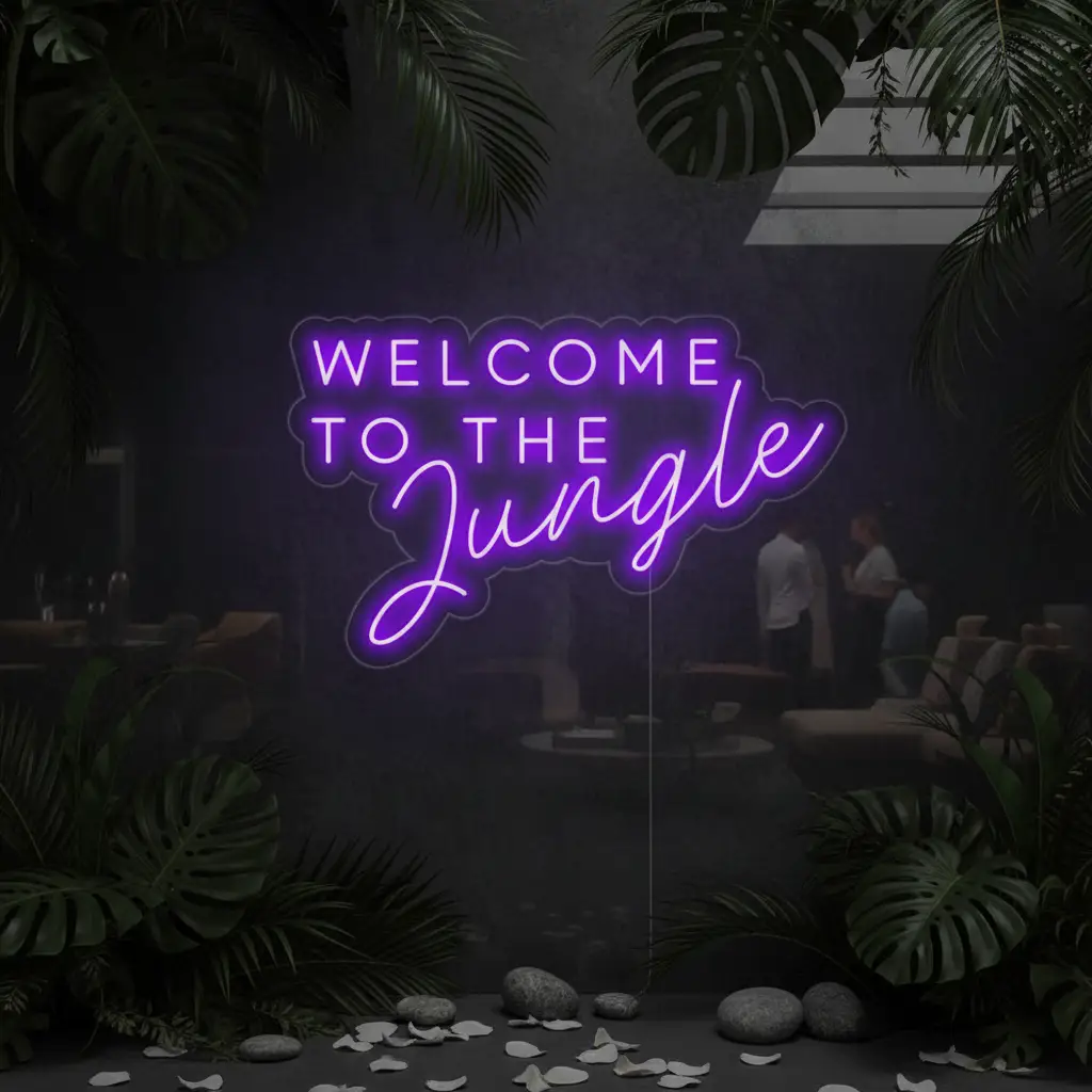 Welcome to the Jungle Neon Sign for Home Decor Party Decoration