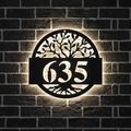 Round Metal Address Sign for House