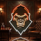 An Angry Gorilla Face LED Neon Sign Light Pop Art