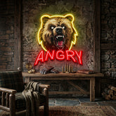 Angry Bear LED Neon Sign Light Pop Art