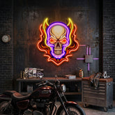 Angry Fire Skull LED Neon Sign Light Pop Art