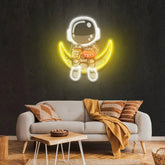 Astronaut Hamburger Neon Artwork Led Neon Sign Light