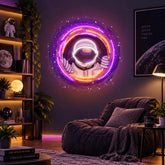 Astronauts Black Holes LED Neon Sign Light Pop Art