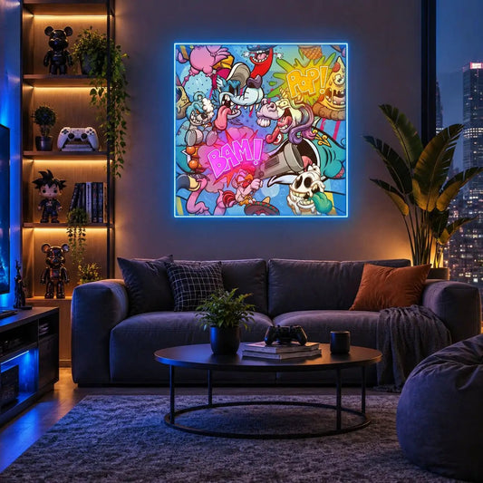 "Bam Pop"" Neon x Acrylic Artwork