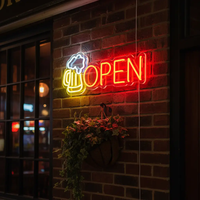 Beer Bar Open Led Light Sign Shop Decor Wall Art Sign