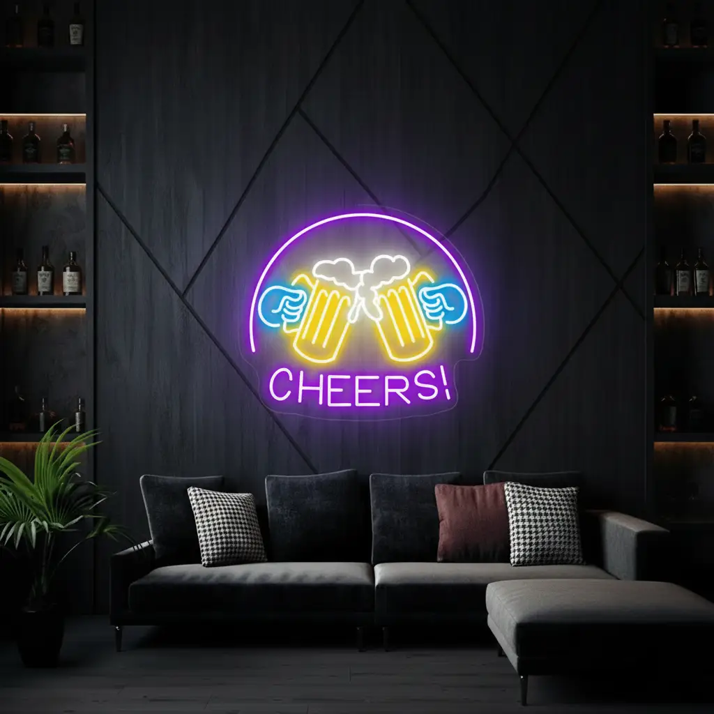 Beer Cheers Neon Signs Lights Bar Art Wall Decor