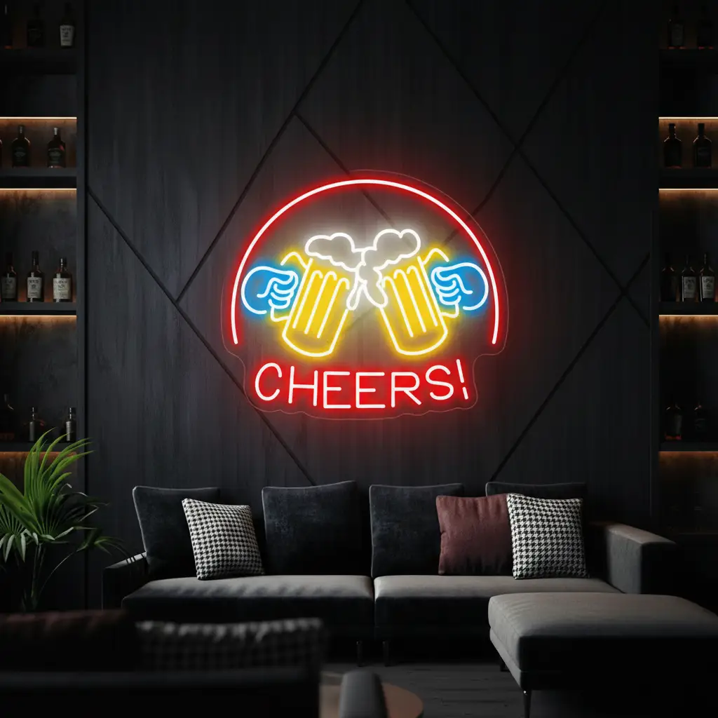 Beer Cheers Neon Signs Lights Bar Art Wall Decor