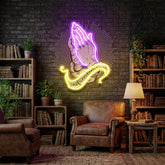 Praying Hands Artwork Led Neon Sign Light