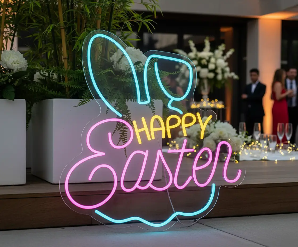 Happy Easter Led Neon Sign Home Party Decor Sign