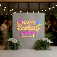 Happy Birthday&Cake Neon Sign