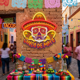 Cinco De Mayo Skull Mascot LED Neon Sign Light Pop Art