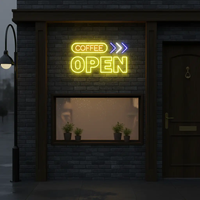 Coffee Open Neon Sign Shop Decor Led Neon Sign