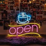 Coffee&Open Led Neon Sign for Shop Decor - VN03 - Customneonstudio