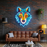 Colorful Wolf LED Neon Sign Light Pop Art