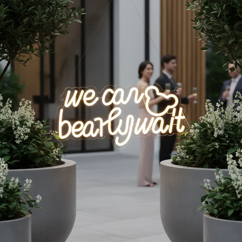 We Can Bearly Wait Neon Sign