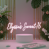 Custom Name Sweet 16 Neon Sign Birthday Party Neon Sign - VN03 - Customneonstudio