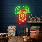 Dear Head Christmas Neon Sign