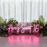 Custom Name Sweet 16 Neon Sign Birthday Party Neon Sign - VN03 - Customneonstudio