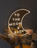 To The Moon&Back Mirror Neon Sign