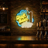 Draft Beer LED Neon Sign Light Pop Art